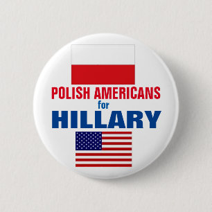 Polnische Amerikaner für Hillary 2016 Button