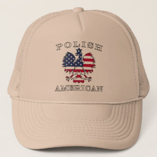Polnische amerikanische Flagge Eagle Truckerkappe