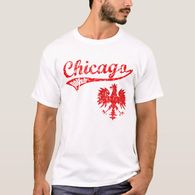Polnische Baseballart Chicagos T-Shirt (Vorderseite)