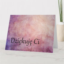 Polnische BIG Vielen Dank Hinweis in Mauve Dziekuj