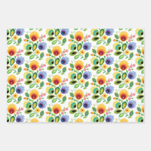 Polnische Blume gelb Geschenkpapier Set