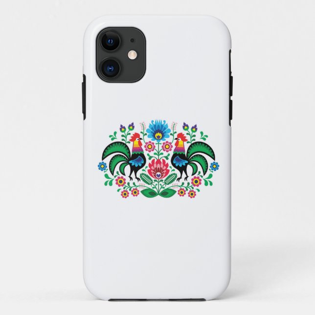 Polnische Blumenstickerei, traditionelles Case-Mate iPhone Hülle (Rückseite)