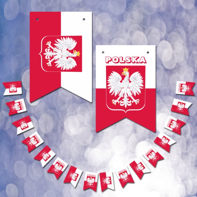 Polnische Bundfahnen, patriotische Banner, Polen Wimpelkette (Von Creator hochgeladen)