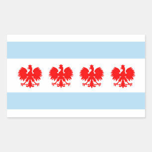 Polnische Chicago-Flagge Rechteckiger Aufkleber