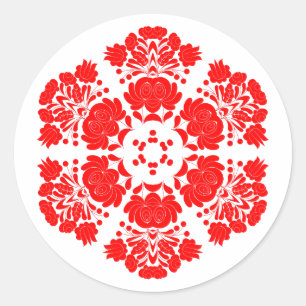 Polnische Designblumen Runder Aufkleber