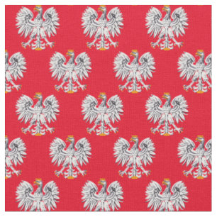 Polnische Flagge & Adler, Polen Trendy Fabric / Mo Stoff
