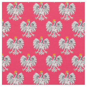 Polnische Flagge & Adler, Polen Trendy Fabric / Mo Stoff