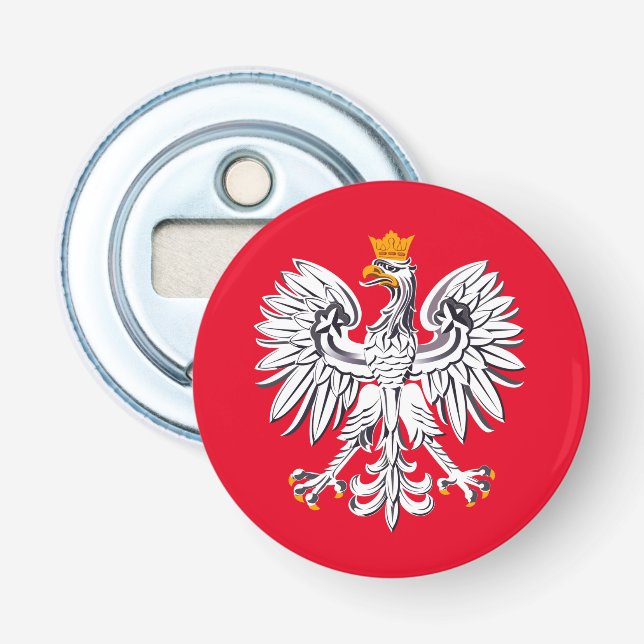 Polnische Flagge & Adler, polnische Feier/Sport Flaschenöffner (Vorderseite)