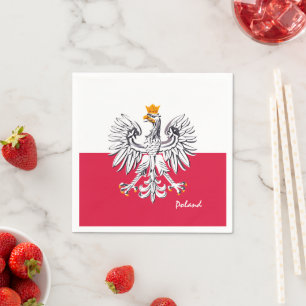 Polnische Flagge & Adler, polnische Party Mode / S Serviette