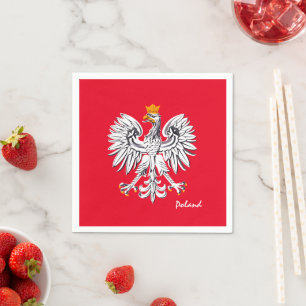 Polnische Flagge & Adler, polnische Party-Mode /sp Serviette