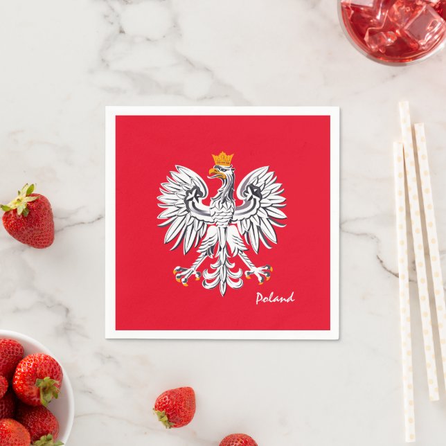 Polnische Flagge & Adler, polnische Party-Mode /sp Serviette (Beispiel)