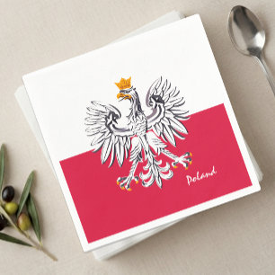 Polnische Flagge & Adler, polnische Party-Mode /sp Serviette
