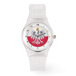 Polnische Flagge & Adler, trendige polnische Mode  Armbanduhr