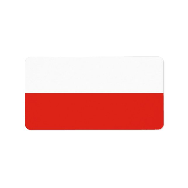 Polnische Flagge Adressaufkleber (Vorne)
