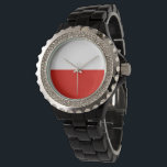Polnische Flagge Armbanduhr<br><div class="desc">Ein ideales Geschenk für alle,  die Patrioten ihres Landes sind!</div>