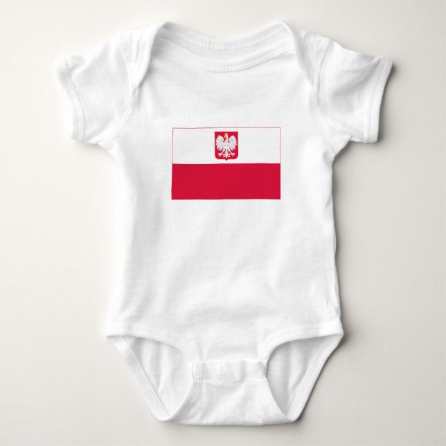 Polnische Flagge Baby Strampler (Vorderseite)