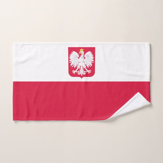 Polnische Flagge Badhandtuch Set (Handtuch)