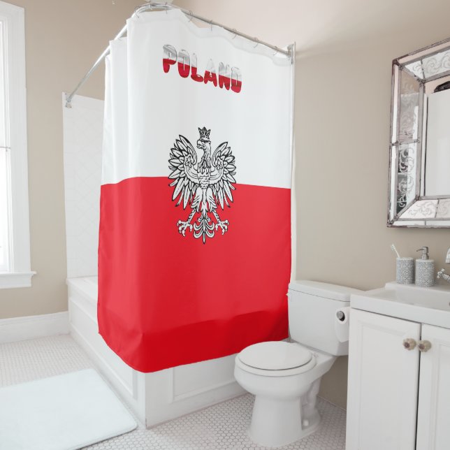 Polnische Flagge Duschvorhang (Beispiel)