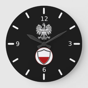 Polnische Flagge Emblem große Uhr