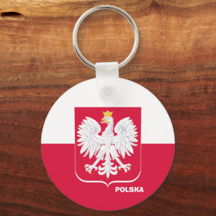 Polnische Flagge, Emblem & Urlaub / Sport Schlüsselanhänger