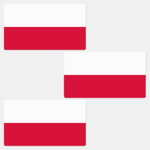 Polnische Flagge Etiketten