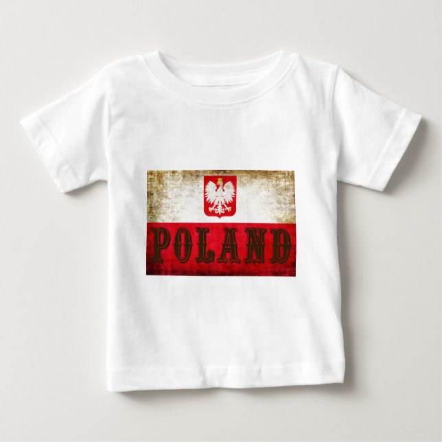 Polnische Flagge Grunge Baby T-shirt (Vorderseite)