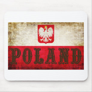 Polnische Flagge Grunge Mousepad