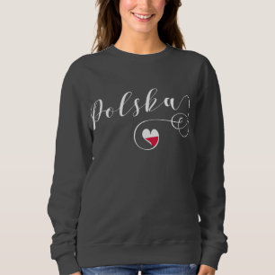 Polnische Flagge im Herzen, Polen Polska Sweatshirt