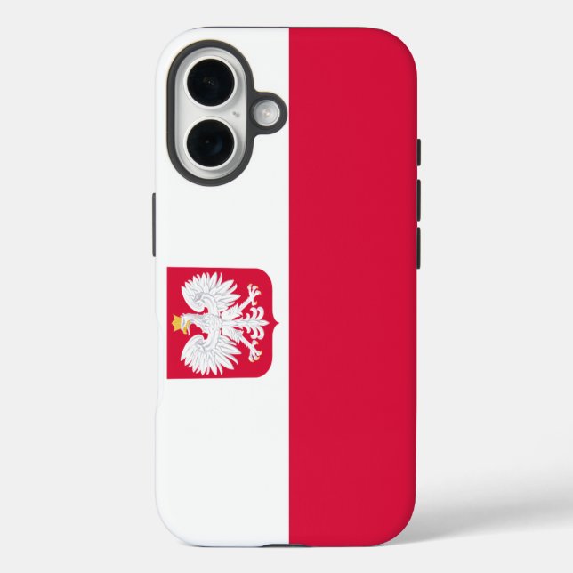 polnische Flagge iPhone 16 Hülle (Rückseite)