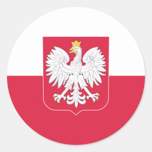 Polnische Flagge Klassischer Rundkleber Runder Aufkleber