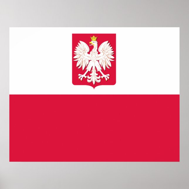 Polnische Flagge mit Adlerplakat Poster (Vorne)