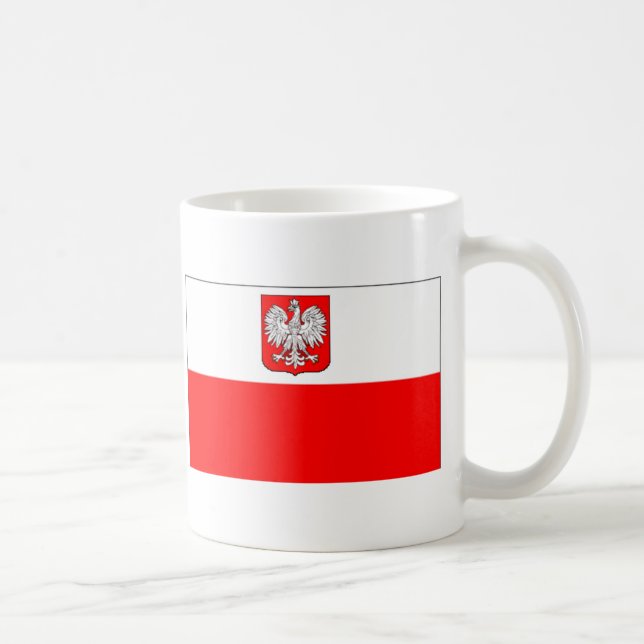 Polnische Flagge mit Eagle Kaffeetasse (Rechts)