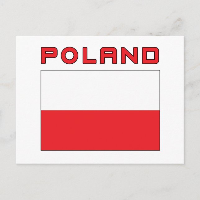 Polnische Flagge mit Polen Postkarte (Vorderseite)