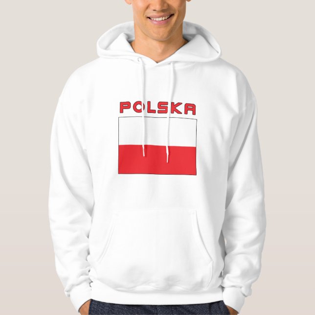 Polnische Flagge mit Polska Hoodie (Vorderseite)