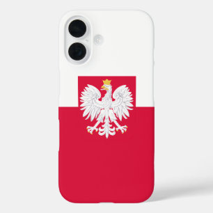 Polnische Flagge (mit Wappen) iPhone 16 Hülle