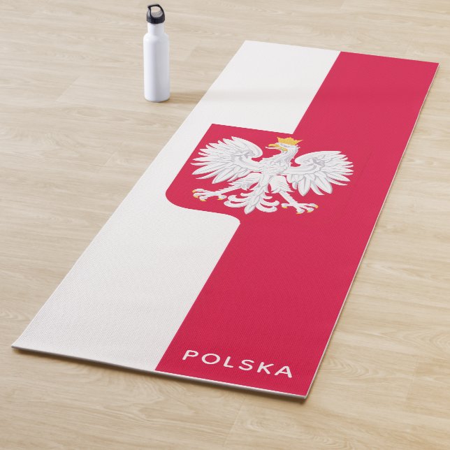 Polnische Flagge (mit Wappen) Yogamatte (Beispiel)