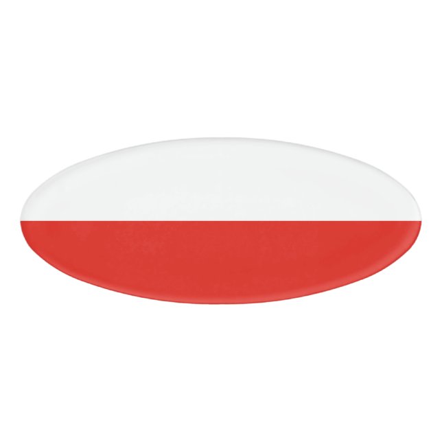 Polnische Flagge Namenschild (Vorderseite)