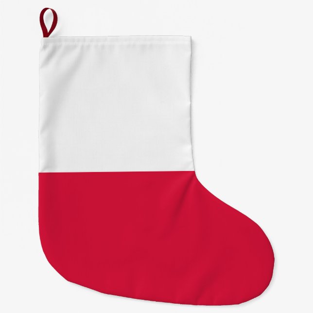 Polnische Flagge (Polen) Großer Weihnachtsstrumpf (Vorderseite)