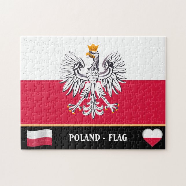 Polnische Flagge - Polen - Land, Urlaub/Sport (Horizontal)