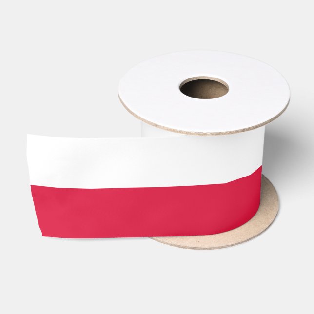 Polnische Flagge (Polen) Satin Ribbon Satinband (Spule)