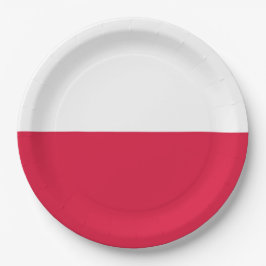 Polnische Flagge (Polen) Teller auf Papier