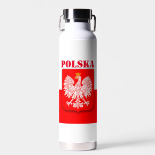 Polnische Flagge Polska Patriotic Football Soccer Trinkflasche