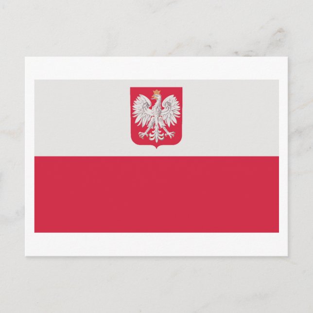 Polnische Flagge Postkarte (Vorderseite)