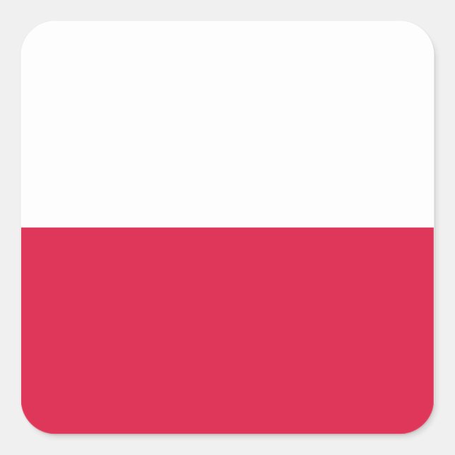 polnische Flagge Quadratischer Aufkleber (Vorderseite)