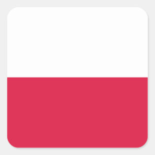 Polnische Flagge Quadratischer Aufkleber