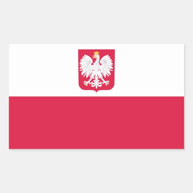 Polnische Flagge Rechteckiger Aufkleber (Vorderseite)