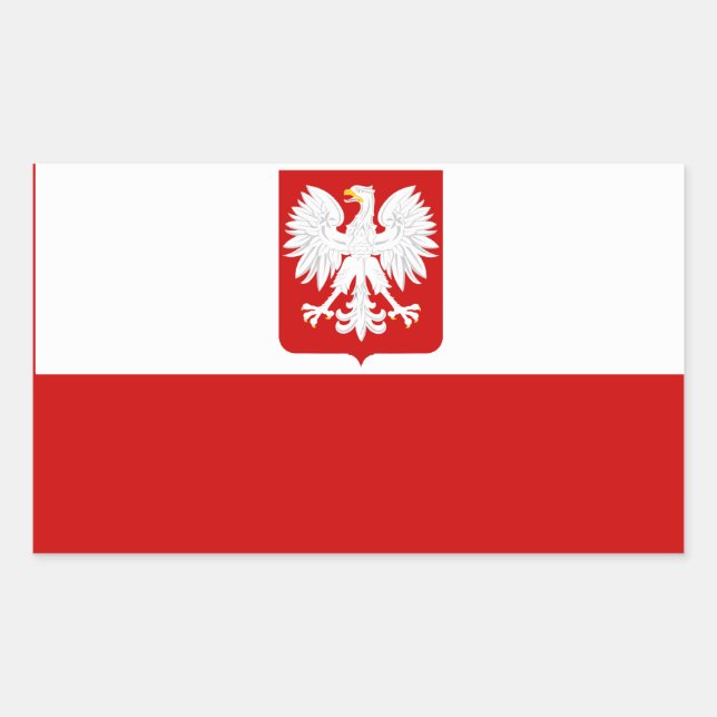 Polnische Flagge Rechteckiger Aufkleber (Vorderseite)