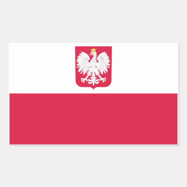 Polnische Flagge Rechteckiger Aufkleber (Vorderseite)