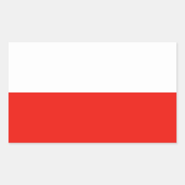 Polnische Flagge Rechteckiger Aufkleber (Vorderseite)