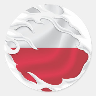 Polnische Flagge Runder Aufkleber